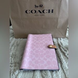 Coach Light Pink Signature Notebook Cover